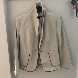 NWT Ann Taylor Linen Blazer with Navy Piping 2